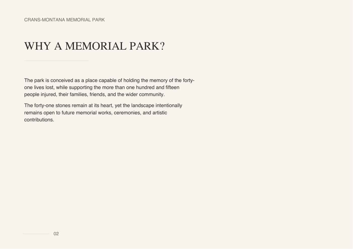 Why a memorial park